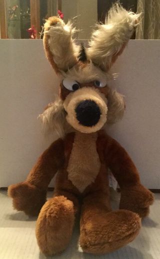 Vintage 1971 Wile E Coyote 18” Plush By Mighty Star Warner Bros.
