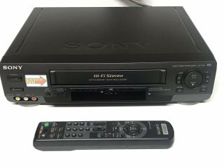 Sony Slv - N50 Vcr Vhs Remote Video Cassette Player Recorder 4 Head Hifi Stereo