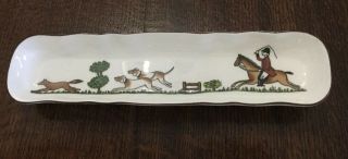 Vintage Crown Staffordshire Hunting Scene Or Olive Tray