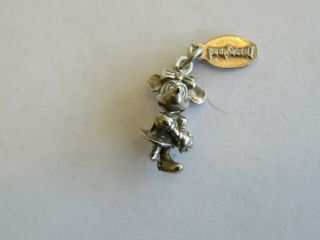 Vintage Sterling Silver Disney Minnie Mouse 3 - D Charm