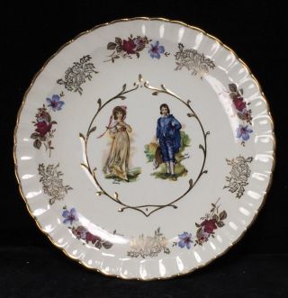 9.  75 " Vintage Avon Wood & Sons Burslem England Victorian Blue Boy & Pinkie Plate