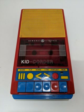 Vintage General Electric 3 - 5017a Kid - Corder Red Cassette Player Recorder Ge