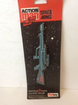 Vintage 1980s Action Man Space Ranger Rifle Gun On Card Gi Joe