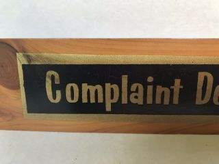 Vintage Complaint Department Small desk office sign wooden wood rustic 7 