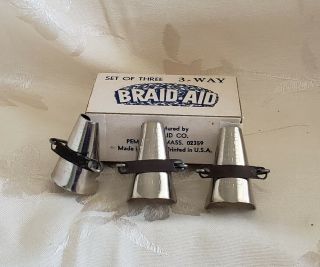 Vintage Set Of Three 3 - Way Braid Aid Tools,  Box & Instructions