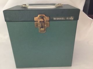 Vintage Green Amfile Platter - Pak Record Case For 45 Rpm Records 7 " Storage