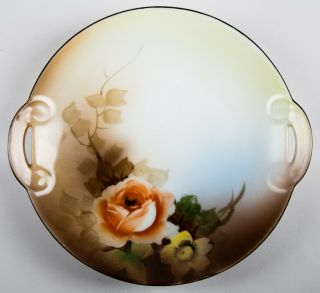 Noritake Hand Painted Handled Plate Vintage Porcelain Made In Japan