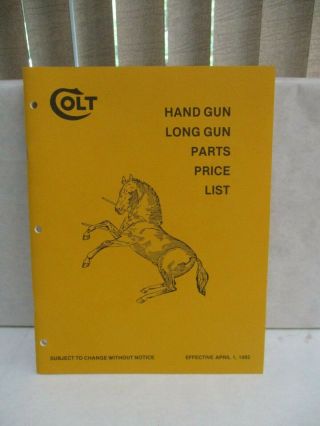 1982 Colt Price List Book