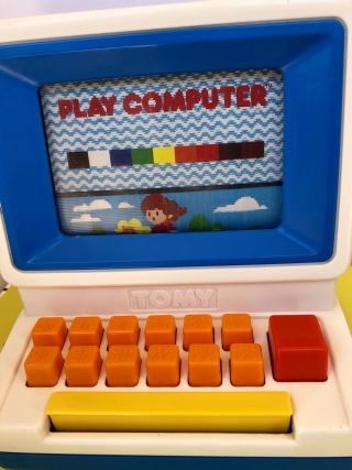 Vintage Tomy - Tutor Play Computer Keyboard Learning Toy Educational 1985