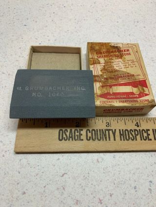 Vintage Grumbacher Knife Sharpening Stone 1040 For Wood Carving & Cutting Tools