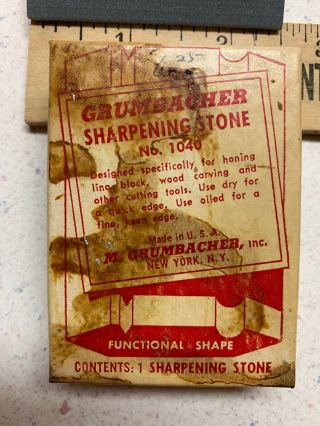 Vintage Grumbacher knife Sharpening Stone 1040 for Wood Carving & cutting Tools 5