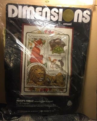 Dimensions Crewel Embroidery Kit 1157 Aesop’s Fables By Powell,  Vintage 1979 2