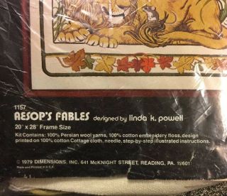 Dimensions Crewel Embroidery Kit 1157 Aesop’s Fables By Powell,  Vintage 1979 4