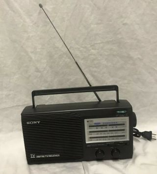 Sony Tv Sound Am/fm/tv/weather Portable Radio Icf - 34