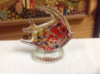 Vintage Murano Glass Angel Fish Colorful