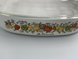 Vintage Corning Ware Spice Of Life “Le Romarin” 10x10x2 Covered Baking Dish 2 Qt 2