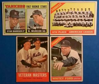 Vintage 1963 1966 1967 Old Topps Baseball Cards 4card Yankees Hof Ford Stengel