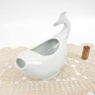 Vintage Dansk France Figural Fish Gravy / Sauce Boat White Porcelain Tableware