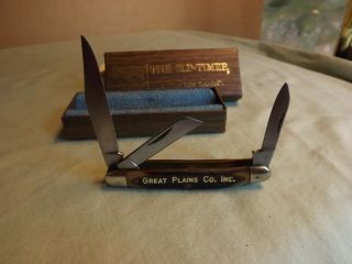 Vintage Old Timer Knife " Great Plains Co Inc " 3 Blade Use & Care Guide