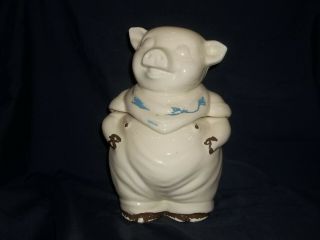 Vintage Shawnee Smiley Pig Pottery Cookie Jar Glaze Marked Usa 12 "