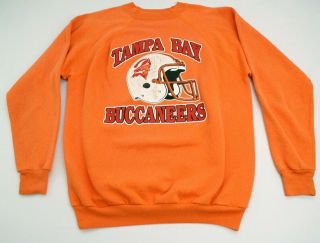 Womens Vtg Tampa Bay Buccaneers Logo Orange Sweater Size Xl
