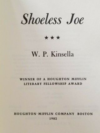Shoeless Joe by W.  P.  Kinsella 1st Edition/1st Print (1982) VG,  Field of Dreams 2