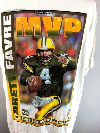 Vintage Brett Favre Mvp Green Bay Packers T - Shirt 1995 Tultex Xxl