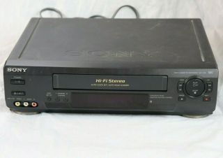 Sony Slv - N50 Vcr Vhs Video Cassette Player Recorder 4 Head Hifi Stereo Remote