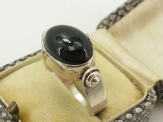 Vintage Sterling Silver 925 & Black Onyx Cabochon Ring