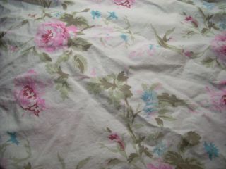 Vintage - Look Full Standard Fitted Sheet Floral Design 100 Cotton 