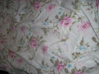 Vintage - look Full Standard Fitted Sheet Floral Design 100 Cotton ' Orvis ' EUC 3