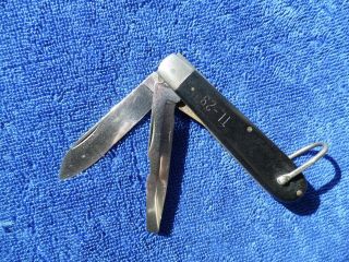 Vintage Pocket Knife Camillus Tl - 29 Black Composition Old Knives