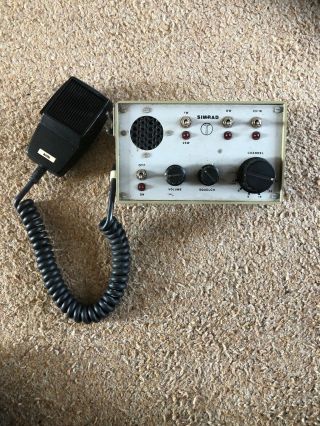 Simrad Marine Vhf Radio? Vintage Cb Equipment - With Power & Telephone Cable 3