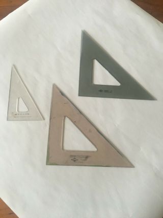 7 Vintage Drafting Triangles - Alvin Arttec etc 2