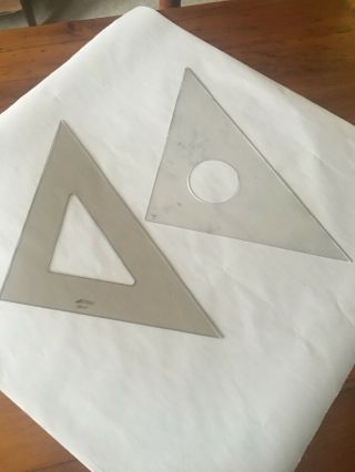 7 Vintage Drafting Triangles - Alvin Arttec etc 3