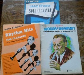 3 Vintage Music Books For Clarinet Jazz Etudes Woody Herman Benny Goodman