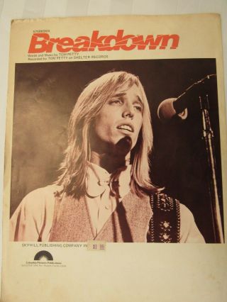 Tom Petty " Breakdown " Music Book 1976 Vintage