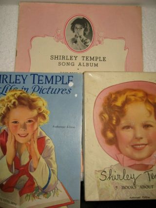 1930s Shirley Temple Books - - - Song Album,  Life In Pictures,  5 Books About Me