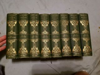 1920s 8 Volume The History Of France By M.  Guizot Hbacks Art Nouveau Covers