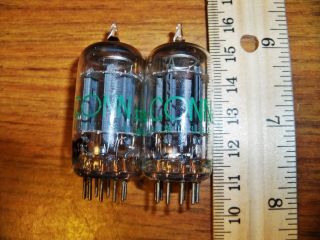 2 Strong Matched Conn By Sylvania Long Gray Plate O Getter 12au7a / Ecc82 Tubes