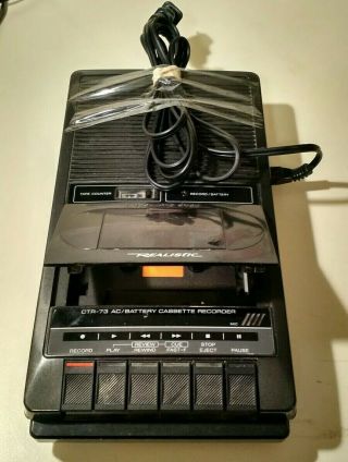 Vintage CTR - 73 Radio Shack Portable Cassette Tape Player Recorder 14 - 1053 2