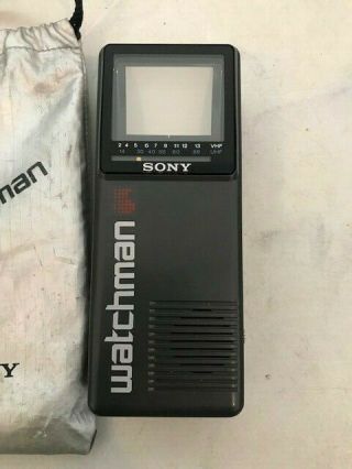 Sony Watchman Handheld Portable B&w Tv Vhf Uhf Fd - 2a Casio Tft Television