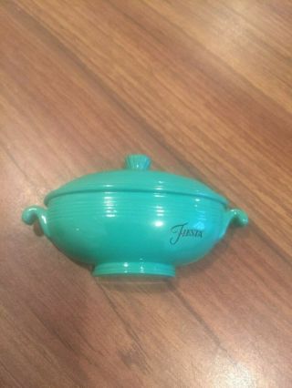 Vintage Fiesta Fiestaware Pottery Fridge Magnets Green Covered Bowl