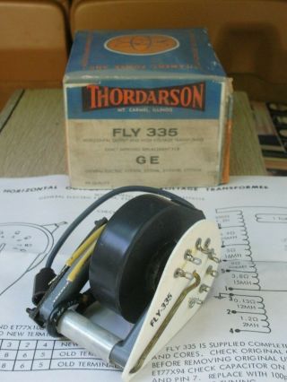 Nos Thordarson Fly 335 Flyback Transformer Tv Old High Voltage Horizontal Output