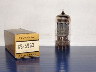 1 X Gb - 5963 (12au7) Sylvania Tube Gold Brand Very Strong & Balanced Nos Nib