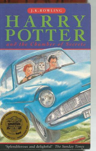 Harry Potter And The Chamber Of Secrets J.  K.  Rowling First Edition 1998