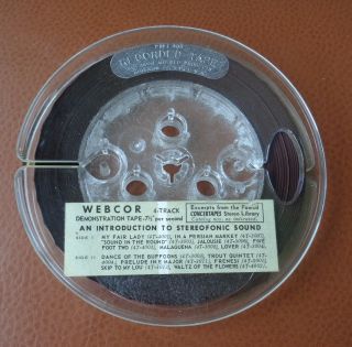 Vintage 5 " Webcor Demonstration Tape Reel 4 - Track 7 1/2 " Per Second Concertapes
