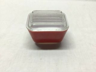 Vintage Pyrex 501 - B 1 1/2 Cup Red Refrigerator Dish W/lid