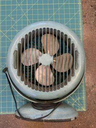 Vintage Blue Metal Fan Lasko Usa Tripl - Aire Electric Fan