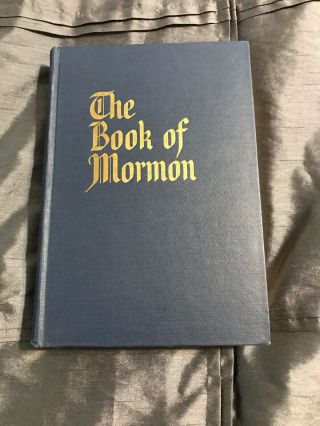 Vintage Book Of Mormon Large Print Hard Cover Blue Lds Scripture Hebrew Picture
